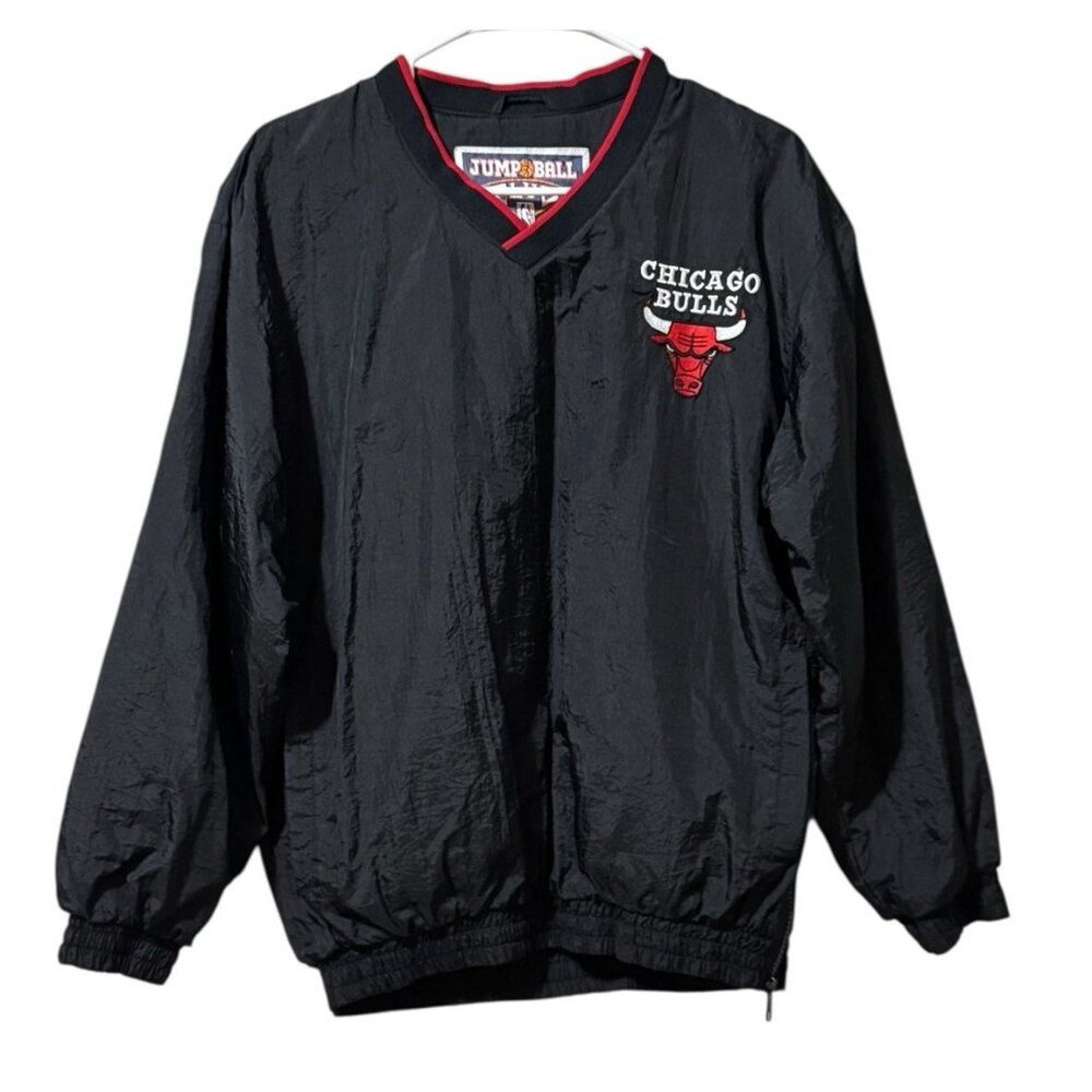 Chicago Bull Jump Ball Club Division of Mighty Mac Sports Pullover Jacket XL VTG